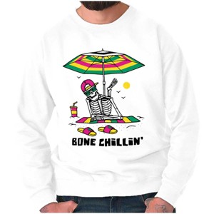 Funny Beach Skeleton Bone Chillin Sweatshirt for Men or Women Brisco Brands - 1 of 4