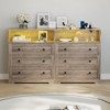 Small Wood Dresser with 3 Drawers, Wooden Dresser for Bedroom Closet Bedside Nightstand, Narrow Chest of Drawers , 15.7" D x 31.5" W x 37.2" H - 2 of 4