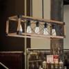 DOMETOUR 32' Walnut Industrial Farmhouse 5-Light Rectangle Pendant for Dining Room, Kitchen Island, Cafe Decor (No Bulbs) - 3 of 4