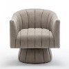 SEYNAR Mid-Century Swivel PU Leather Tufted Round Accent Barrel Chair set of 2 - 4 of 4