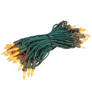 Novelty Lights RetroGlo® Ceramic Mini Lights 50 Light on Green Wire 25 Feet Long - 1 of 4