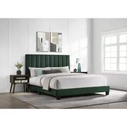 Queen Colbie Upholstered Platform Bed with Nightstands Emerald - Picket House Furnishings