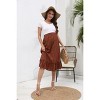 High Waist Floral Print Ruffled Tiered Midi Maternity Skirt - 2 of 4