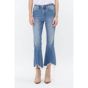 Women's High Rise Crop Flare Jeans - mica denim - 1 of 4