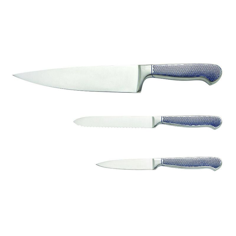 Farberware 3pc Chef Knife Set Blue/Silver, 1 of 8