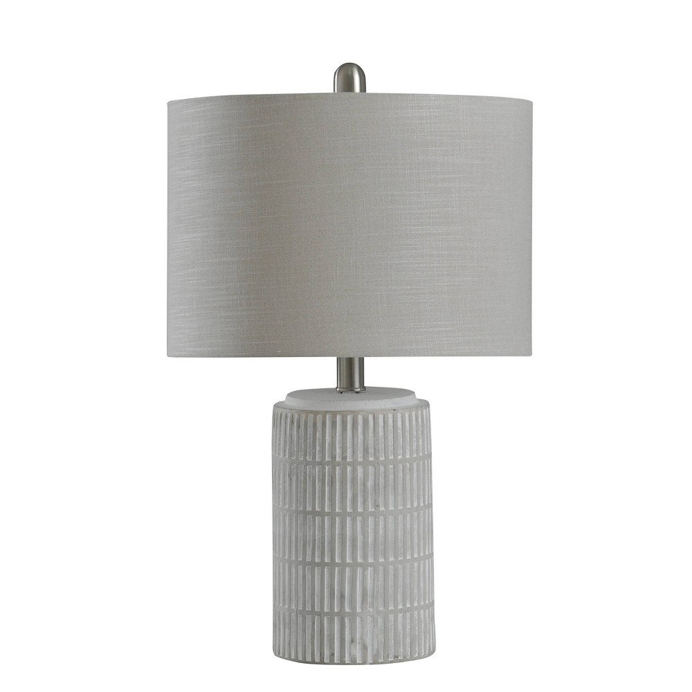 Photos - Floodlight / Street Light Joni Table Lamp Distressed Gray - StyleCraft: Ceramic Body, Polyester Drum