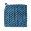 TAG Blue Crocheted Cotton Trivet Potholder – 8"x8", Heat-Resistant with Hanging Loop, Machine Washable, Protect Hands and Surfaces Set of 4 - 2 of 4