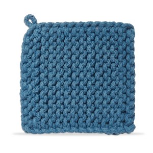 tag Crochet Trivet Potholder Blue - 1 of 3