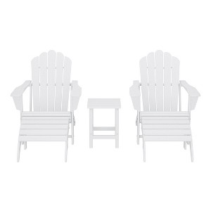 WestinTrends Highland 5-Piece Adirondack Chair with Folding Ottoman and Table Set - 1 of 4