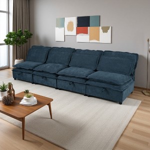 65.35" Modular Sectional Sofa Bed with Storage & Cushions - 1 of 4
