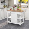 PAGED Kitchen Island with Solid Wood Top, Versatile Kitchen Island Cart with Locking Wheels, Towel Rack for Kitchen - 3 of 4