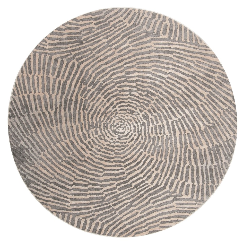 6'7inx6'7in Round Frieda Shapes Area Rug Taupe Round - Safavieh