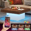 Tribesigns Farmhouse Square LED Table, Engineered Wood Coffee Table - 4 of 4