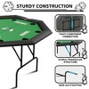 8-Player Octagon Poker Table with Foldable Legs, Cushioned Armrests & Cup Holders for Casino Card Games - 4 of 4