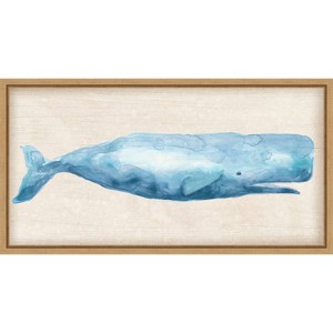 Amanti Art 27"x14" Rustic Whale I by June Erica Vess Framed Canvas Wall Art Print - 1 of 4