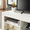 Syemin TV Stands and Consoles Sleek White Modern TV Stand Glossy Front Fits Lounge Living Bedroom adds Bright Polished Look, White, 56.1"*19.88"*5.91" - 4 of 4