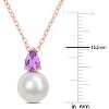 EVERLY JEWELRY  |   Rose Plated Sterling Silver 1/3 CT TGW Amethyst & 8.5 - 9 MM Cultured Freshwater  Pearl Fashion Pendant With Chain - 2 of 3