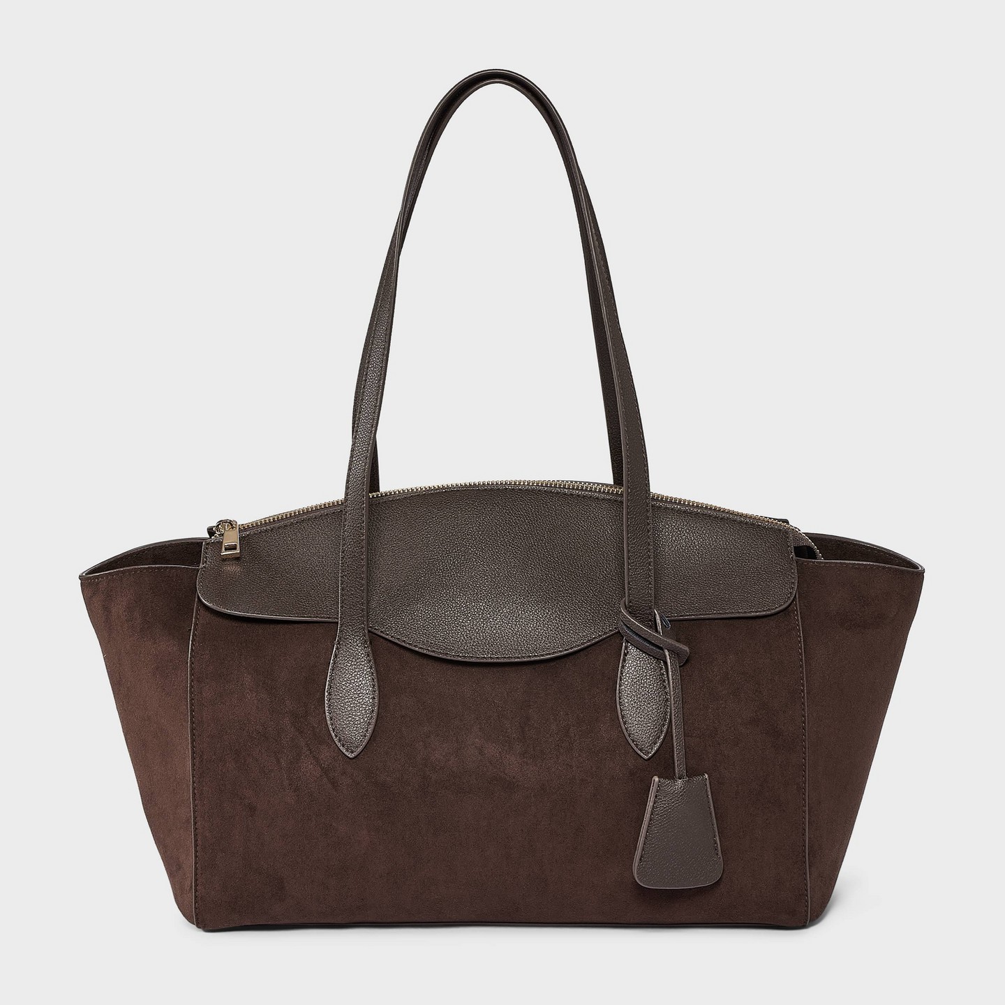 Сумка A New Day Faux Suede Large Winged Satchel, цвет: Коричневый — фото 1