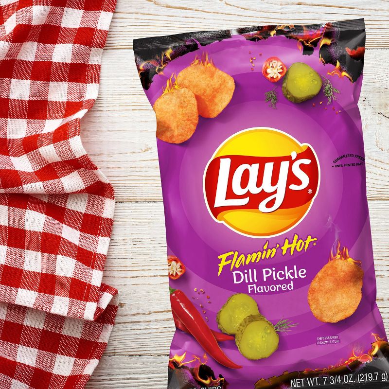 Lay's Flamin' Hot Dill Pickle Potato Chips - 7.75oz, 4 of 7