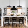LLHZSY Industrial Hammered Dome Pendant Ceiling Light Fixture for Kitchen Island Dining Room - Antique Black and White - 15 7/10 W x 8 1/2"H - 4 of 4
