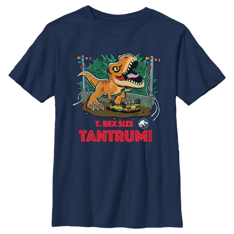 Boy's Jurassic World T. Rex Size Tantrum T-Shirt, 1 of 5