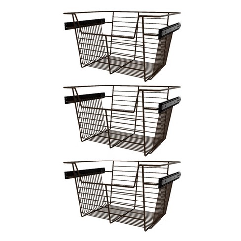 14 Inch Deep Closet or Kitchen Cabinet Heavy-Gauge Wire Baskets w/  Full-Extension Slides by Rev-A-Shelf