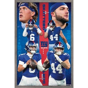 Trends International NFL New York Giants - Jaxson Dart & Cam Skattebo 25 Framed Wall Poster Prints - 1 of 4