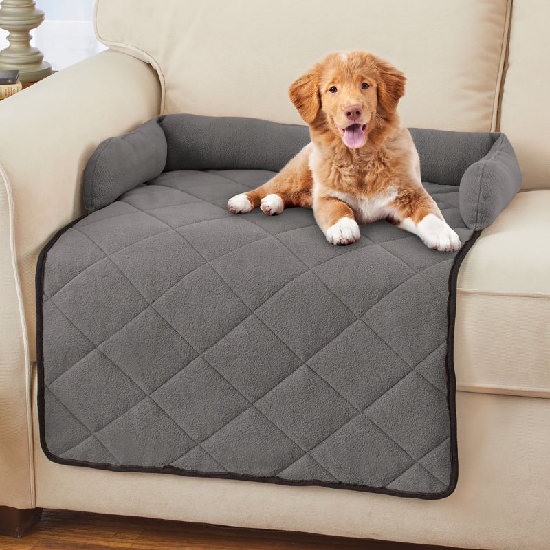 Collections Etc Soft Bolster Pet Bed Protective Couch Cover, 2 of 4