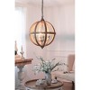 VYNXARIA 4 - Light Globe Wood Ceiling Lights, Hanging Chandelier with Adjustable Chain and Contrasting Fixture - 2 of 4