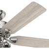 Hunter 52" Devon Park Lighted Ceiling Fan Brushed Nickel with 5 Light Gray Oak Blades for Indoor Spaces - 2 of 4