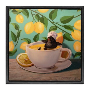 Stupell Industries Bird Bathing Lemon Tea, 18" x 18" - 1 of 4