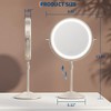 Makeup Mirrors with Lights, Double-Sided Vanity Mirror 1X/10X Magnification, 3 Color Lighting & Brightness Adjustable, 360° Rotation Touch Control - 2 of 4