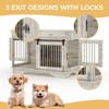GustoWave 47" Large Furniture Style Dog Crate w/ 2 Storage Draws & Removable Divider & Triple Door Design for Large/Medium/Small Dogs - 4 of 4