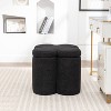 SEYNAR Modern Glam Teddy Velvet Flower Shape Storage Ottoman - 4 of 4