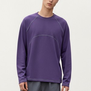Anna-Kaci Active Men's Long Sleeve Crew Neck Pullover with Raglan Seams and Subtle Front Stitch Detail - 1 of 4