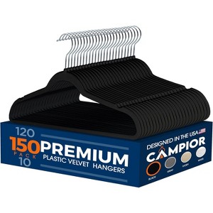 Velvet Hanger,Pack of 150 Colour:Black - 1 of 4