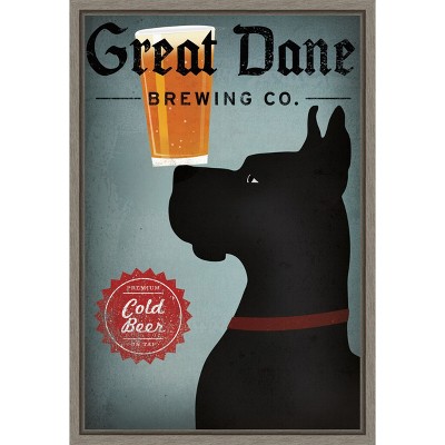 Amanti Art Great Dane Brewing Co by Ryan Fowler Canvas Wall Art Print Framed 16-in. x 23-in.