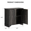 Coffee Bar Cabinet - Farmhouse Storage with Fluted Doors, Sideboard Buffet Cabinet with Adjustable Shelves, for Kitchen, Dining Room, Living Room - 3 of 4