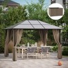 Aghana Digitals Beige Polyester Gazebo Sidewall Set with Hooks/C-Rings - 9.84'x11.8', Double-Sided - 2 of 4