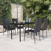 vidaXL Patio Dining Set Outdoor Dining Set Table and Chair Set for Garden - Black 55.1" Table Length 4 Items - 2 of 4