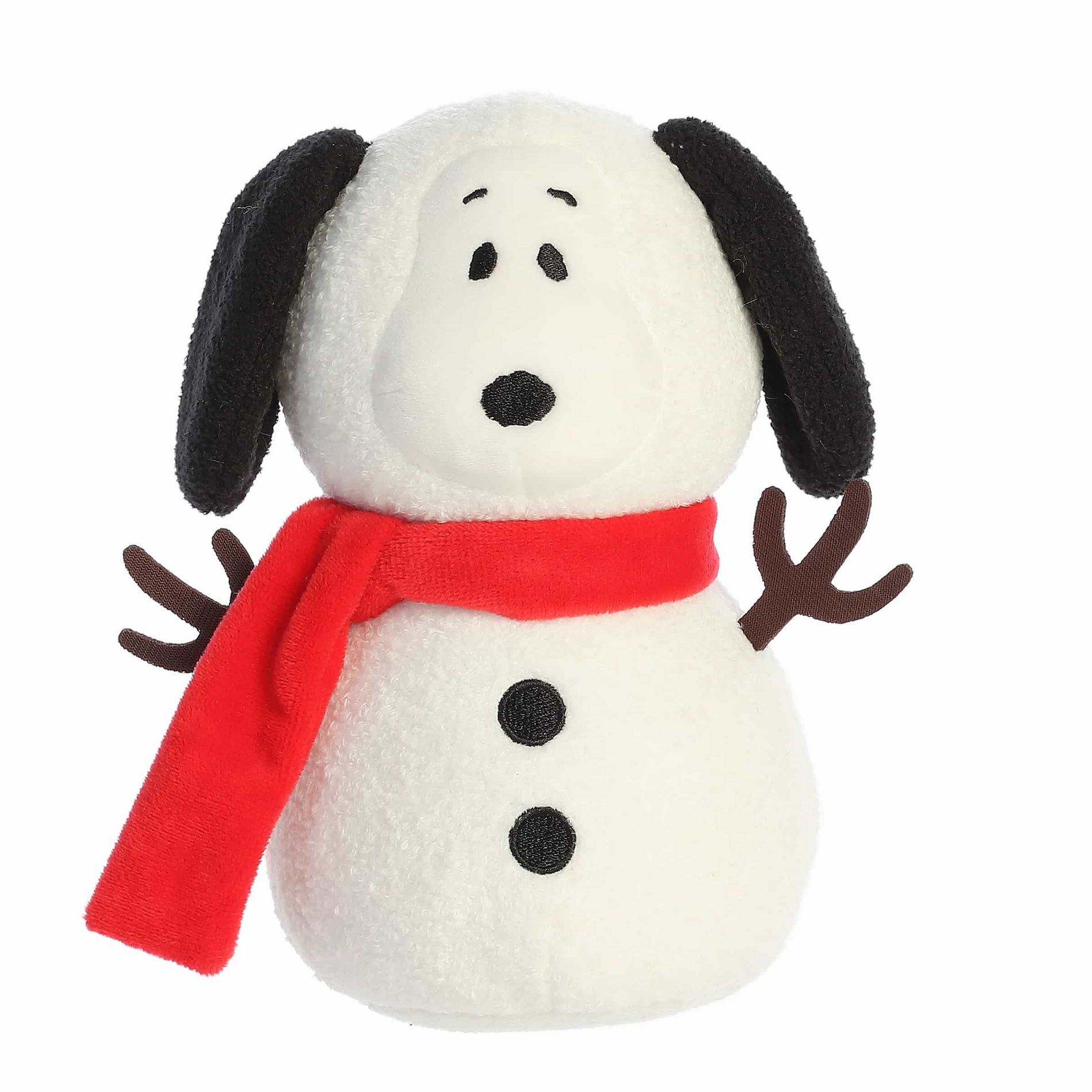 Aurora Small Snow Beagle Peanuts Festive Stuffed Animal White 7.5"