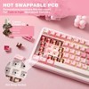 MaseiKar B75 PRO Wireless Mechanical Keyboard,75%Layout,Hot Swap Gasket Custom Structure,RGB Backlit,Bluetooth/Type-C/2.4G - 3 of 4
