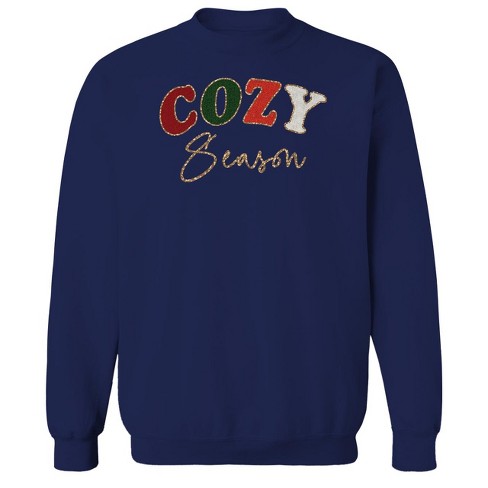 Rerun Island Men's Christmas Cozy Season Long Sleeve Graphic Cotton Sweatshirt - image 1 of 1