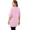 Woman Within Plus Size Perfect Roll-Tab-Sleeve Notch-Neck Tunic - 3 of 4