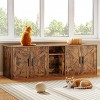 Double Litter Box Enclosure, Hidden Litter Box Enclosure with Corridor Rustic Brown - 2 of 4
