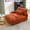Oversized Corduroy Sleeper Sofa Chaise Lounge with USB Charging, Cup Holder, and Side Pocket - 4 of 4