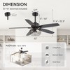 Airsurfer 52" Black Ceiling Fan with Remote,3 Bulb Bases Ceiling Fan with 5 Plywood Blades,6 Speed Reversible DC Motor Ceiling Fan for Livingroom - 3 of 4