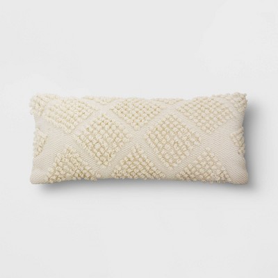 Photo 1 of Decorative Throw Pillow Looped Diamond Cream - Threshold 9x19