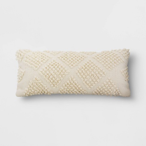 Decorative Throw Pillow Looped Diamond Cream - Threshold™ - image 1 of 4
