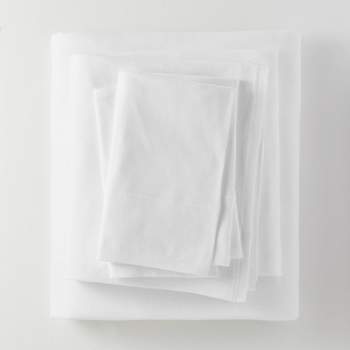 Queen Jersey Solid Sheet Set White - Casaluna™